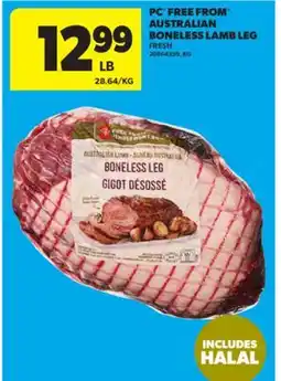 Real Canadian Superstore PC FREE FROM AUSTRALIAN BONELESS LAMB LEG offer