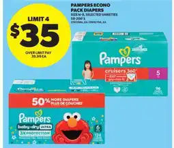 Real Canadian Superstore PAMPERS ECONO PACK DIAPERS, 58-200'S offer