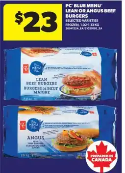 Real Canadian Superstore PC BLUE MENU LEAN OR ANGUS BEEF BURGERS offer