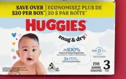 Real Canadian Superstore HUGGIES SNUG AND DRY, SIZES 3-6, 132-198 CT offer