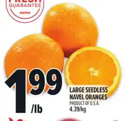 Metro LARGE SEEDLESS NAVEL ORANGES offer