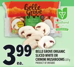 Metro BELLE GROVE ORGANIC SLICED WHITE OR CRIMINI MUSHROOMS offer