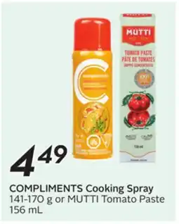 Sobeys COMPLIMENTS Cooking Spray offer