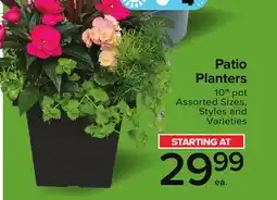 Metro PATIO PLANTERS offer