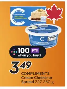 Sobeys COMPLIMENTS Cream Cheese or Spread offer
