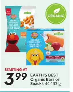 Sobeys EARTH'S BEST Organic Bars or Snacks offer