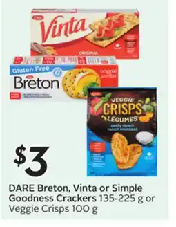 Sobeys DARE Breton, Vinta or Simple Goodness Crackers offer
