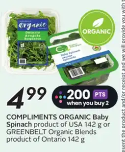 Sobeys COMPLIMENTS ORGANIC Baby Spinach offer