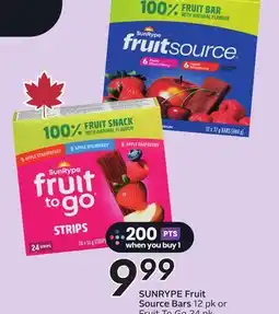 Sobeys SUNRYPE Fruit Source Bars offer
