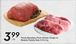 Sobeys Fresh Boneless Pork Sirloin Chops or Roasts offer