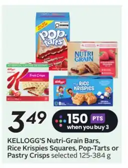 Sobeys KELLOGG'S Nutri-Grain Bars, Rice Krispies Squares, Pop-Tarts or Pastry Crisps offer