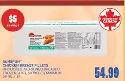 Wholesale Club CHICKEN BREAST FILLETS, 4 KG, 50 PIECES MINIMUM offer