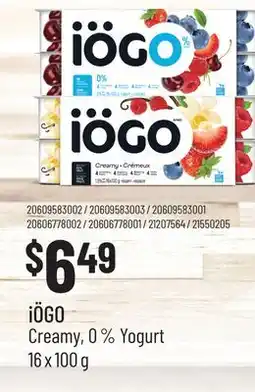 Wholesale Club IÖGO CREAMY, 0 % YOGURT offer