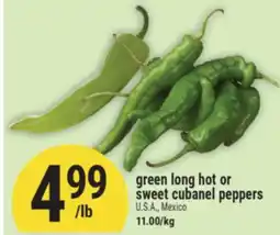 Marché Adonis Green long hot or sweet cubanel peppers offer