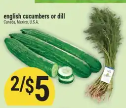 Marché Adonis English cucumbers or dill offer