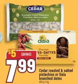 Marché Adonis Cedar Roasted & Salted Pistachios or Daïa branched dates offer