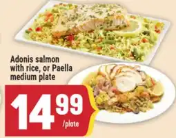 Marché Adonis Adonis salmon with rice, or Paella medium plate offer