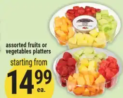 Marché Adonis Assorted fruits or vegetables platters offer