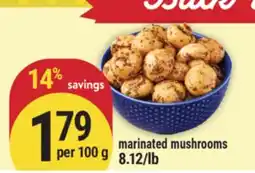 Marché Adonis Marinated mushrooms offer