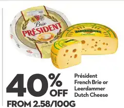 Longo's French Brie or Leerdammer Dutch Cheese offer