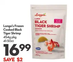 Longo's Frozen Cooked Black Tiger Shrimp offer