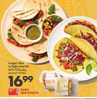 Longo's Taco or Fajita Meal Kit offer