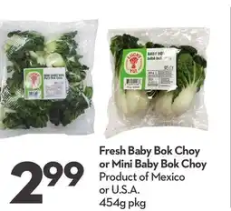 Longo's Fresh Baby Bok Choy or Mini Baby Bok Choy offer