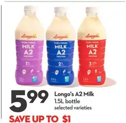 Longo's A2 Milk offer