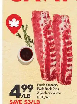 Longo's Fresh Ontario Pork Back Ribs offer
