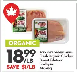Longo's Fresh Organic Chicken Breast Fillets or Scallopini offer