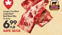 Longo's Certified Angus Beef Beef Back Ribs offer