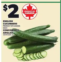 Independent Grocer ENGLISH CUCUMBERS offer