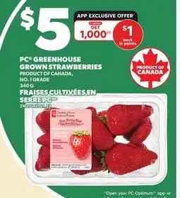 Independent Grocer PC GREENHOUSE GROWN STRAWBERRIES offer