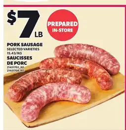 Independent Grocer PORK SAUSAGE offer