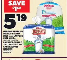 Independent Grocer NEILSON TRUTASTE MICROFILTERED MILK 4 L OR LACTOSE FREE MILK 2 L offer