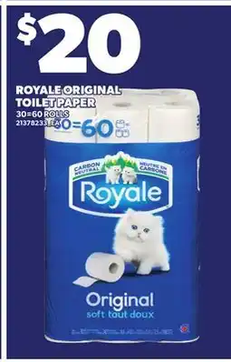 Independent Grocer ROYALE ORIGINAL TOILET PAPER, 30=60 ROLLS offer