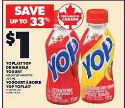Independent Grocer YOPLAIT YOP DRINKABLE YOGURT offer