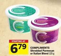Foodland COMPLIMENTS Shredded Parmesan or Italian Blend offer