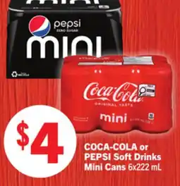 Foodland COCA-COLA or PEPSI Soft Drinks Mini Cans offer