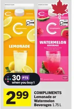 Foodland COMPLIMENTS Lemonade or Watermelon Beverages offer