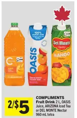 Foodland COMPLIMENTS Fruit Drink offer