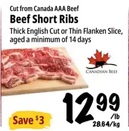 Farm Boy Cut from Canada AAA Beef Beef Short Ribs offer