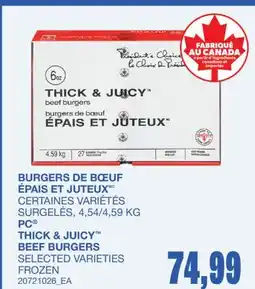 Wholesale Club BURGERS DE BŒUF ÉPAIS ET JUTEUX offer