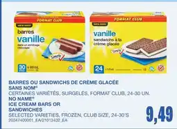 Wholesale Club BARRES OU SANDWICHS DE CRÈME GLACÉE SANS, 24-30 UN offer
