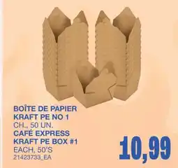 Wholesale Club CAFÉ EXPRESS KRAFT PE BOX #1, 50'S offer