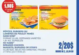 Wholesale Club PÉPITES, BURGERS OU LANIÈRES DE POULET PANÉS offer
