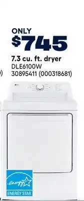 RONA LG 7.3 cu. ft. dryer offer