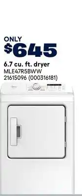 RONA 6.7 cu. ft. dryer offer