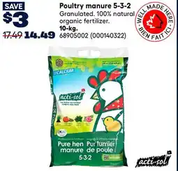RONA Acti-sol Poultry manure 5-3-2 offer