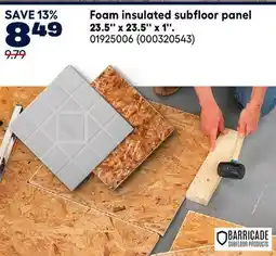 RONA Barricade Foam insulated subfloor panel offer